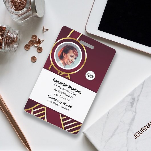 Badge Moderne Société Abstraite Id de l'employé | Bourgo