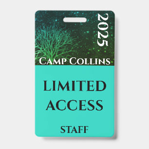 Badge Moderne Vert et Bleu pour le Personnel du Ca