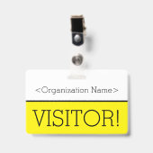 Badge moderne "VISITEUR !" (Avant avec clip)