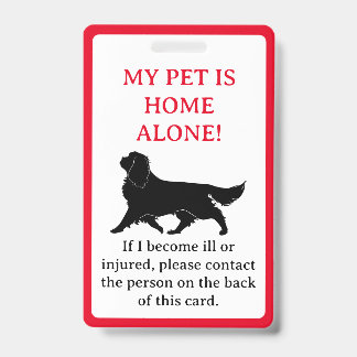 Badge Mon animal de compagnie, Chien est la maison seul
