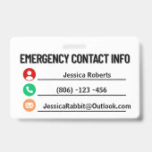 Badge Mon Chat Est À Domicile Seule Carte De Contact D'U (Arrière)