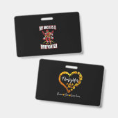 Badge Mon oncle est un sapeur-pompier (Avant & arrière)