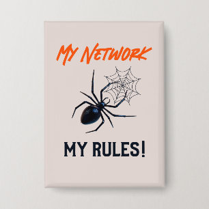 Badge Mon réseau, mes règles Drôle informatique