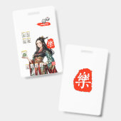 Badge Mon style mahjong (Avant & arrière)