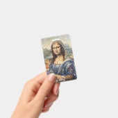 Badge Mona Lisa collage art made with cat faces (Manuel / portable)