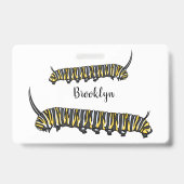 Badge Monarch caterpillar cartoon illustration   (Arrière)