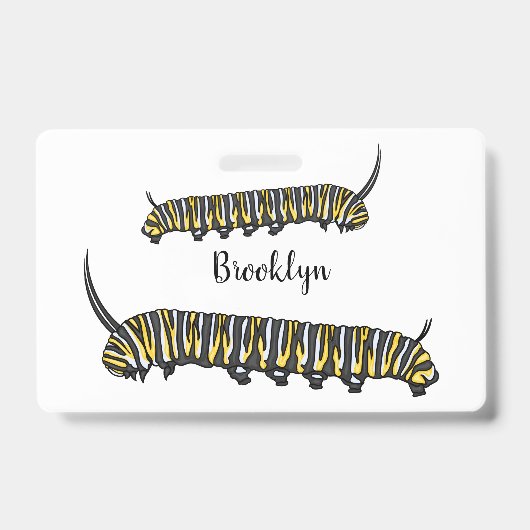 Badge Monarch caterpillar cartoon illustration   (Avant)