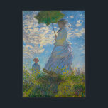 Badge Monet Femme avec parasol et passerelle japonaise<br><div class="desc">Partagez le flair impressionniste avec chaque bonjour. Ce bouton rectangulaire présente la Femme de Claude Monet avec un Parasol, rempli de bleus aérés, de verts frais et de blancs doux. La scène gracieuse mère-enfant, peinte avec lumière et mouvement, ajoute charme et beauté à l'expression de soi quotidienne. Parfait pour les...</div>