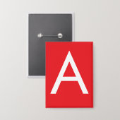 Badge Monogramme de lettre initiale rouge blanc simple m (Recto/Verso)