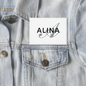 Badge Monogramme de nom personnalisé simple Rectangle 3, (Insitu)