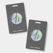 Badge Monogramme du cercle holographique moderne - Insig (Avant & arrière)