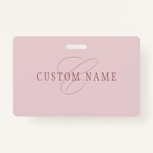 Badge Monogramme élégant | Or Rose (Devant)