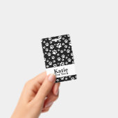 Badge Monogramme Empreinte de patte animal noir et blanc (Manuel / portable)