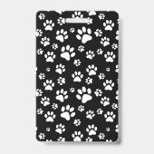 Badge Monogramme Empreinte de patte animal noir et blanc (Arrière)