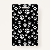 Badge Monogramme Empreinte de patte animal noir et blanc (Dos)