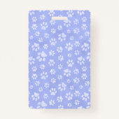 Badge Monogramme Empreinte de patte bleu clair et blanc (Dos)