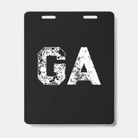 Badge Monogramme Lettres Initiales Noir Blanc Simple (Avant)
