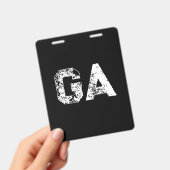 Badge Monogramme Lettres Initiales Noir Blanc Simple (Manuel / portable)