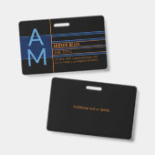 Badge Monogramme moderne et formes et couleurs modifiabl (Recto et verso)