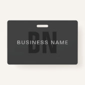 Badge Monogramme moderne gris foncé modifiable Modèle de (Devant)