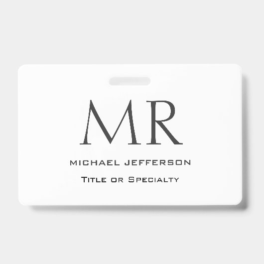 Badge Monogramme Moderne Minimaliste Uni Tendance (Avant)