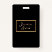 Badge Monogramme Or Et Cadre Noir (Devant)