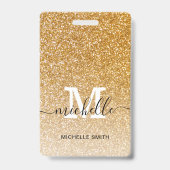 Badge Monogramme Or tendance Nom du script initial Emplo (Front)