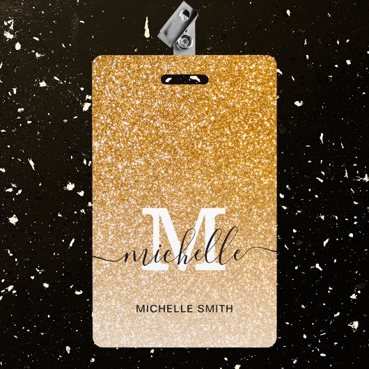 Badge Monogramme Or tendance Nom du script initial Emplo