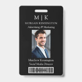 Badge Monogramme ou ajouter un logo Business Black Barco (Avant)