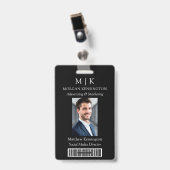 Badge Monogramme ou ajouter un logo Business Black Barco (Avant avec clip)