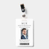 Badge Monogramme ou Ajouter un Logo d'entreprise Code-ba (Avant avec clip)
