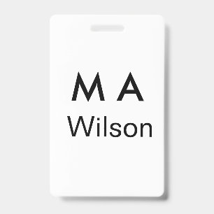 Badge Monogramme simple ajoutez votre lettre de nom homm