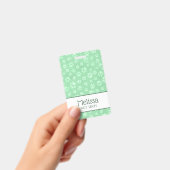 Badge Monogramme vert clair et Empreinte de patte animal (À main)