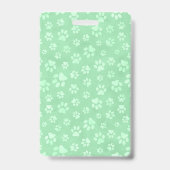 Badge Monogramme vert clair et Empreinte de patte animal (Dos)