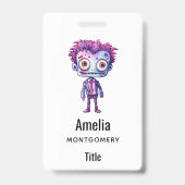 Badge Monstre de Frankenstein drôle Halloween Fun (Arrière)
