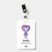 Badge Monstre de Frankenstein drôle Halloween Fun (Avant avec clip)