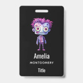 Badge Monstre de Frankenstein drôle Halloween Fun (Arrière)