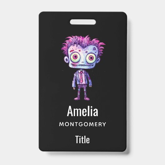Badge Monstre de Frankenstein drôle Halloween Fun (Avant)