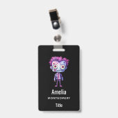 Badge Monstre de Frankenstein drôle Halloween Fun (Avant avec clip)