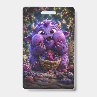 Badge Monstre Mignon Bandit de Baies Fantastique Art de