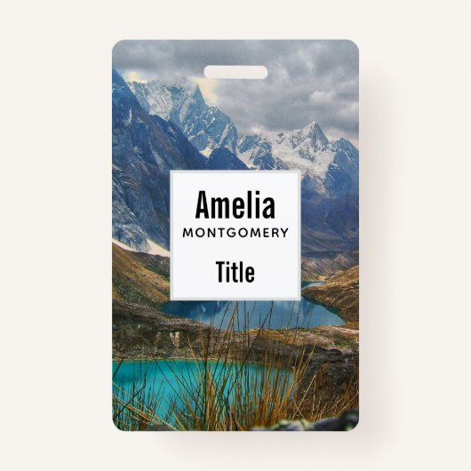 Badge Montagnes alpines pittoresques photo (Devant)