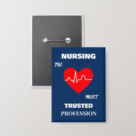 Badge Most Trusted Profession Nurse Rectangle Button (Recto/Verso)
