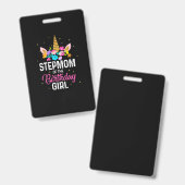 Badge Mother Gift | Stepmom Of The Birthday Girl (Avant & arrière)