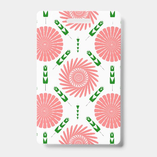 Badge  motif à fleurs roses  (Avant)