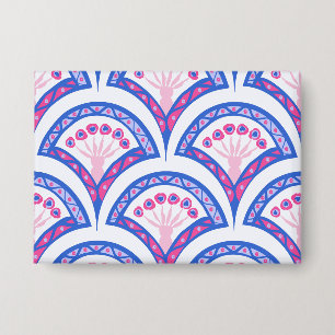 Badge motif damassé floral bleu