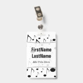 Badge Motif de beaucoup de notes musicales ; Nom (Back with Clip)