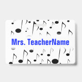 Badge Motif de beaucoup de notes musicales + Nom fait (Arrière)