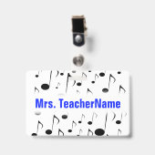 Badge Motif de beaucoup de notes musicales + Nom fait (Avant avec clip)