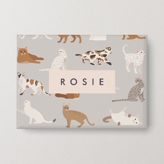 Badge Motif de chats Monogram Charming Amoureux de les c (Recto)