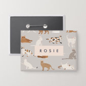 Badge Motif de chats Monogram Charming Amoureux de les c (Recto/Verso)